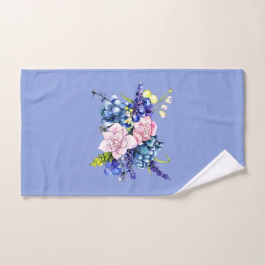  roze en blauw Roos - Floral afdrukken Bad Handdoek (Handdoek)