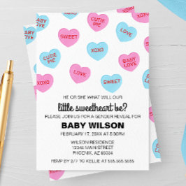 Roze en Blauw Snoep Harten Valentijn Gender Reveal Kaart