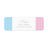 Roze en Blauw Terugkeeradresetiket Etiket (Voorkant)