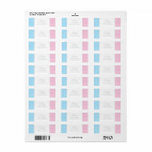Roze en Blauw Terugkeeradresetiket Etiket (Full Sheet)