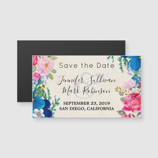 Roze en blauw ventilator Lijst Fancy sparen de Dat (Voorkant / Achterkant)