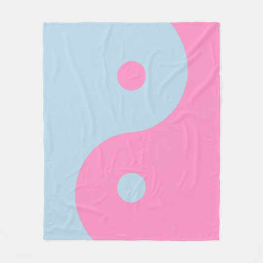 roze en blauw Yin Yang Fleece Deken (Voorkant)