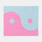roze en blauw Yin Yang Fleece Deken (Voorkant (Horizontaal))