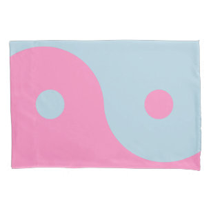  roze en blauw Yin Yang Kussensloop