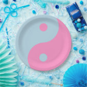roze en blauw Yin Yang Papieren Bordje (Feest)