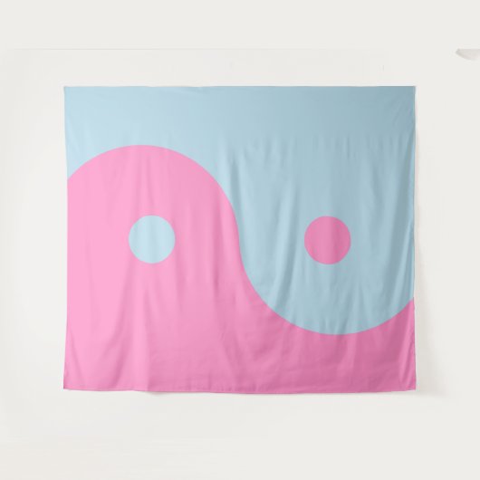  roze en blauw Yin Yang Wandkleed (Voorkant (horizontaal))