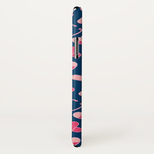 Roze en Blauw zurenpatroon met monogram Case-Mate iPhone Case (Achterkant / rechts)