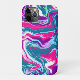 Roze en blauwe Abstracte Fluid Art iPhone 11 Pro Hoesje