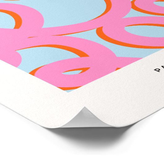 Roze en blauwe Abstracte lijnen Poster (Hoek)