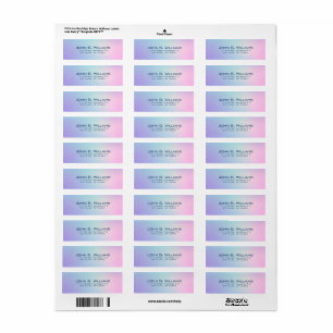 Roze en blauwe achtergrond etiket