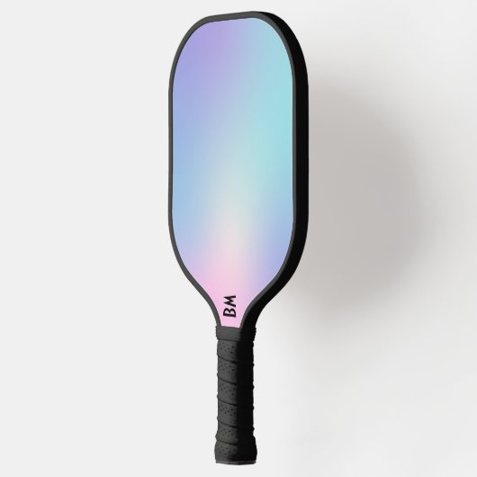 Roze en blauwe achtergrond pickleball paddle (Links)