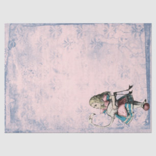 Roze en blauwe Alice in Wonderland met Flamingo Tissuepapier