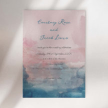 Roze en Blauwe aquarel