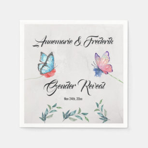 Roze en Blauwe Aquarel Papier Servet