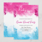 Roze en blauwe Baby Kaart (Voorkant / Achterkant)