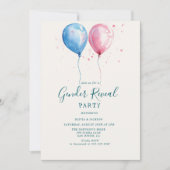 Roze en blauwe ballonnen Genderpartij Kaart (Voorkant)