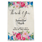 roze en blauwe Bedankt voor het grenshuwelijk Medium Cadeauzakje (Voorkant)