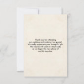 Roze en blauwe bloemen Fancy Lijst Weddenschap Bedankkaart (Achterkant)