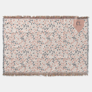 Roze en Blauwe Bloemen Rustieke Cottagecore Deken