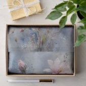 Roze en Blauwe Bloemen Waterverf Decoupage Tissuepapier (Geschenk)