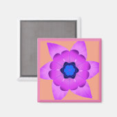Roze en Blauwe Bloemmagneet Magneet (Voorkant / Achterkant)