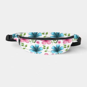 Roze en blauwe bloempatroon heuptasje
