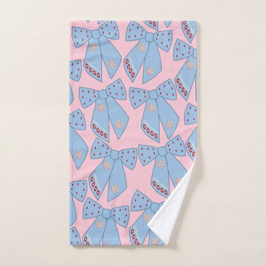 Roze en blauwe bogen bad handdoek (Handdoek)