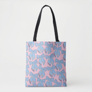 Roze en blauwe bogen draagtas