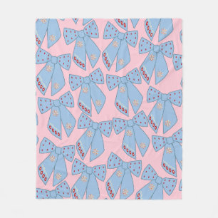 Roze en blauwe bogen fleece deken