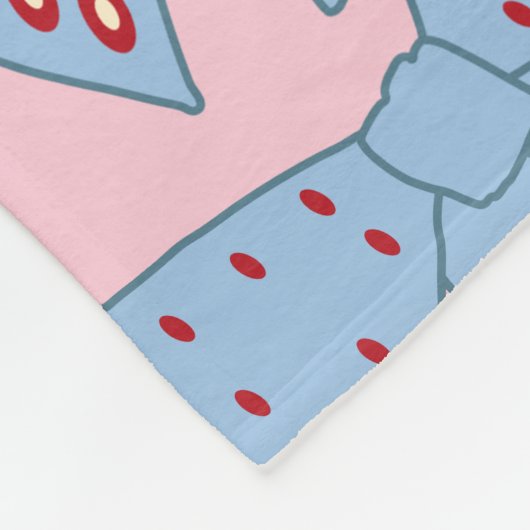 Roze en blauwe bogen fleece deken (Hoek)