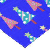 Roze en blauwe bomen Blauwe kerstfeestjes Tafelkleed (Gekanteld)