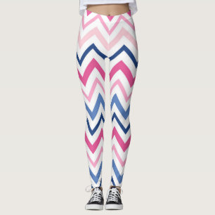 Roze en Blauwe Chevron Leggings
