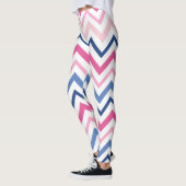 Roze en Blauwe Chevron Leggings (Links)