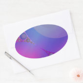 Roze en blauwe cirkels ovale sticker (Envelop)
