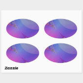 Roze en blauwe cirkels ovale sticker (Vel)