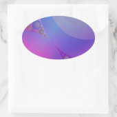 Roze en blauwe cirkels ovale sticker (Tas)