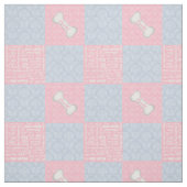 Roze en blauwe Damask Patchwork met naam Stof (Swatch)