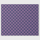 Roze en blauwe Damaspatroonpatroon Cadeaupapier (Vlak)