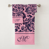 Roze en blauwe  damesmonogram badkuip bad handdoek (Insitu)