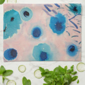 Roze en blauwe design keukenhanddoek (Gevouwen)