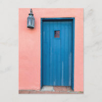 roze en blauwe deur Tucson Arizona Foto