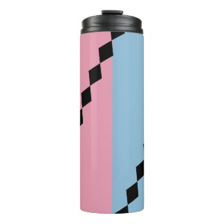 Roze en Blauwe Diamant Diagonaal Thermosbeker