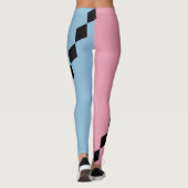 Roze en blauwe diamant diagonale leggings (Achterkant)