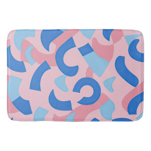 Roze en blauwe doedel patroon badmat