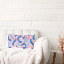 Roze en blauwe doedel patroon