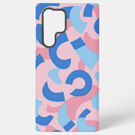 Roze en blauwe doedel patroon samsung galaxy hoesje