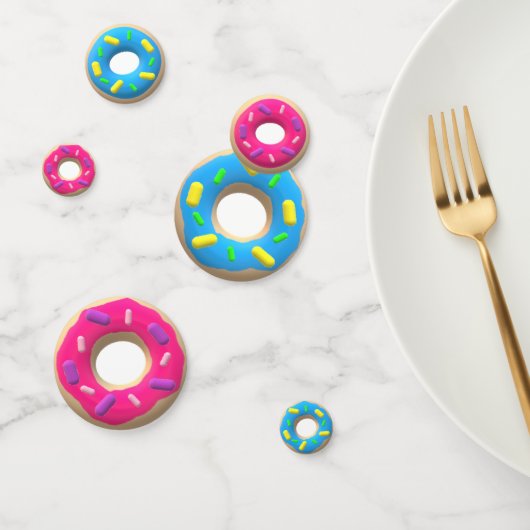 Roze en blauwe donuts confetti (Groep)