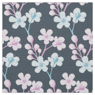Roze en blauwe doorndoorn floral stof