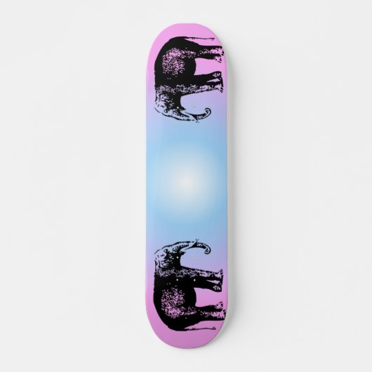 Roze en blauwe ellephant-skateboard skateboard (Voorkant)