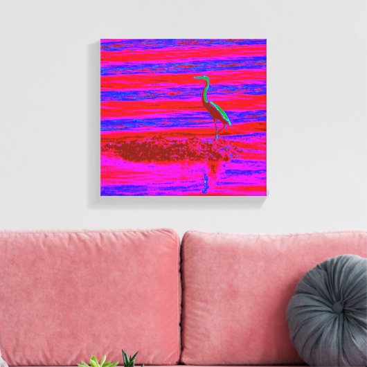roze en blauwe erondoek canvas afdruk (Insitu (Woonkamer))